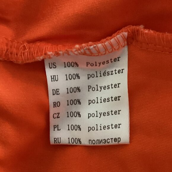 G L Women's Crochet Sleeveless Dress Orange Floral Fully Lined Colorful Tropical - Picture 9 of 9